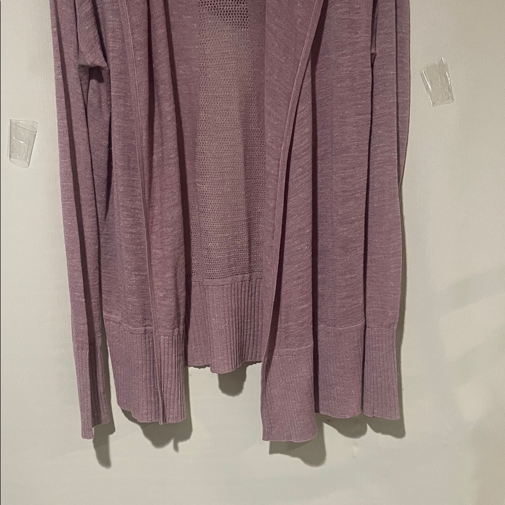 lululemon athletica Linen Blend Dusty Pink Light Hoodie Sweater Cardigan SZ M - Picture 4 of 15